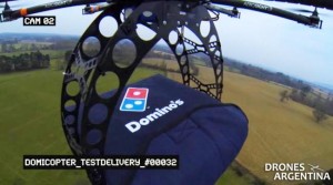 El drone repartidor de pizzas en acción